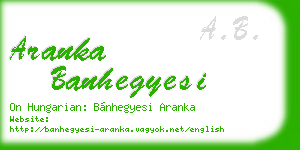 aranka banhegyesi business card